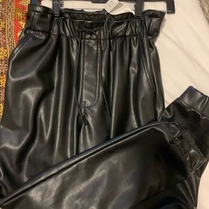 Abercrombie and Fitch vegan leather joggers